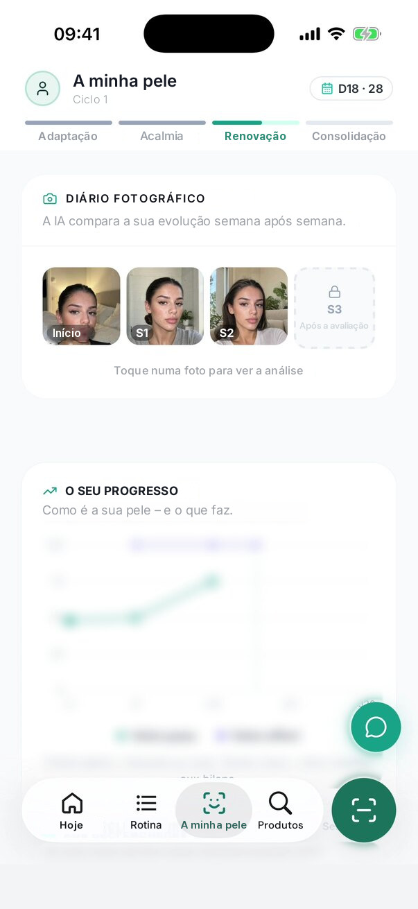 Diário fotográfico e curva de progresso